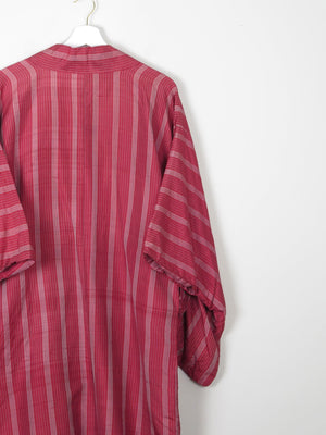 Wine Silk Striped Mid Length Vintage  Kimono Haori  M - The Harlequin