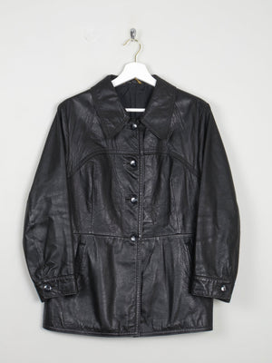 Women's 1970s Vintage Leather Jacket Black M - The Harlequin