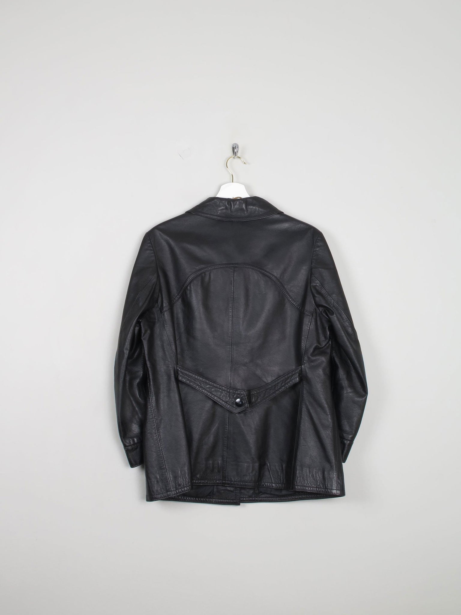 Women's 1970s Vintage Leather Jacket Black M - The Harlequin