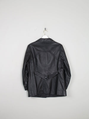 Women's 1970s Vintage Leather Jacket Black M - The Harlequin