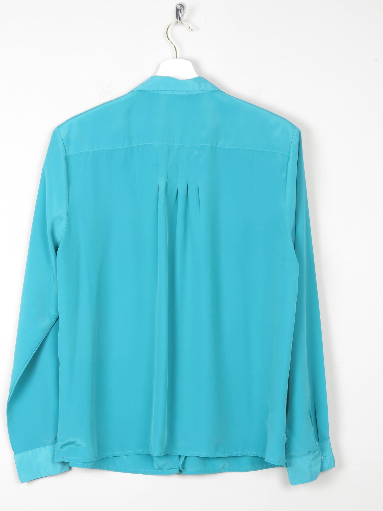 Women's Aqua/Turquoise Vintage Blouse S/M - The Harlequin