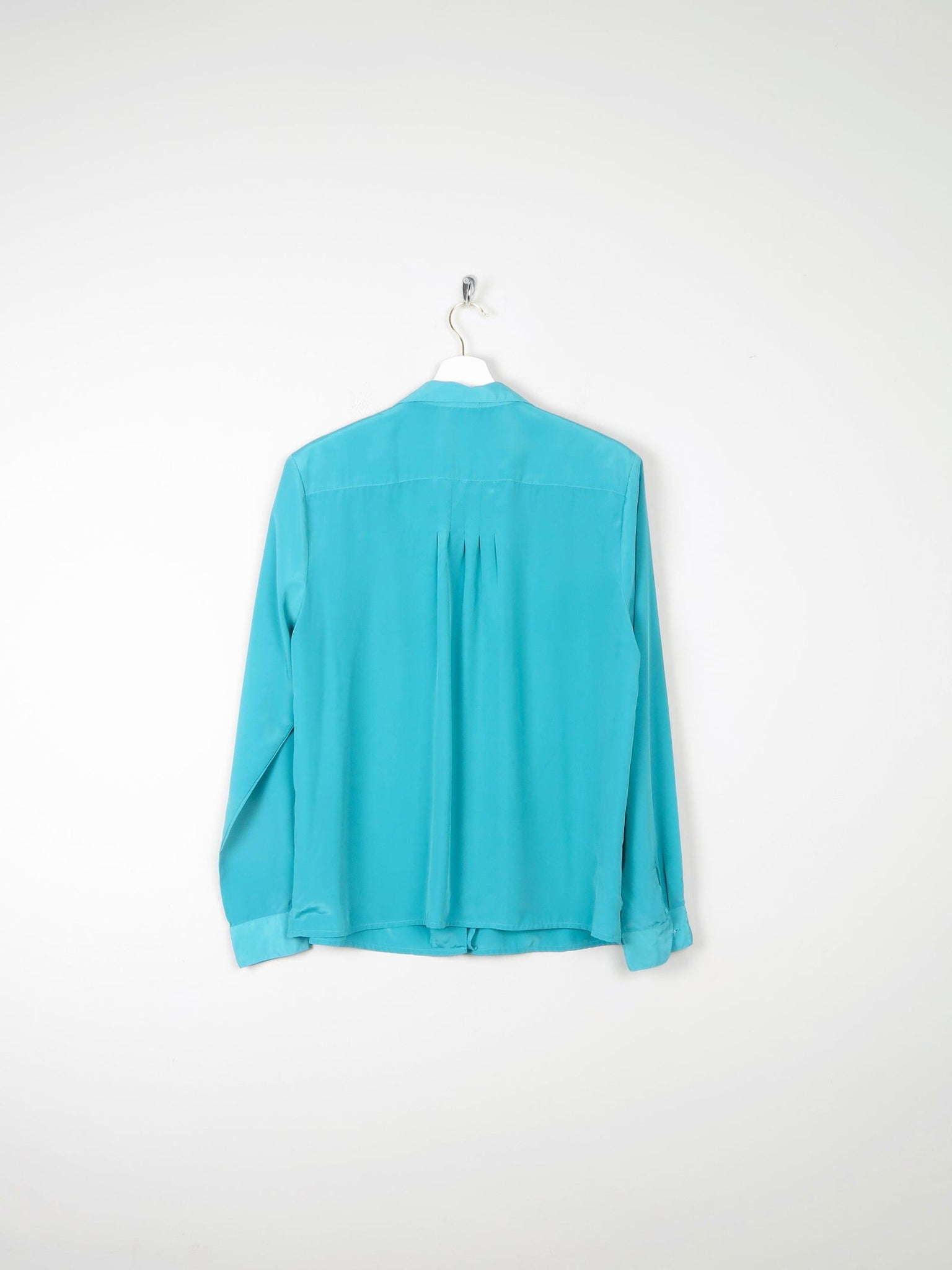 Women's Aqua/Turquoise Vintage Blouse S/M - The Harlequin