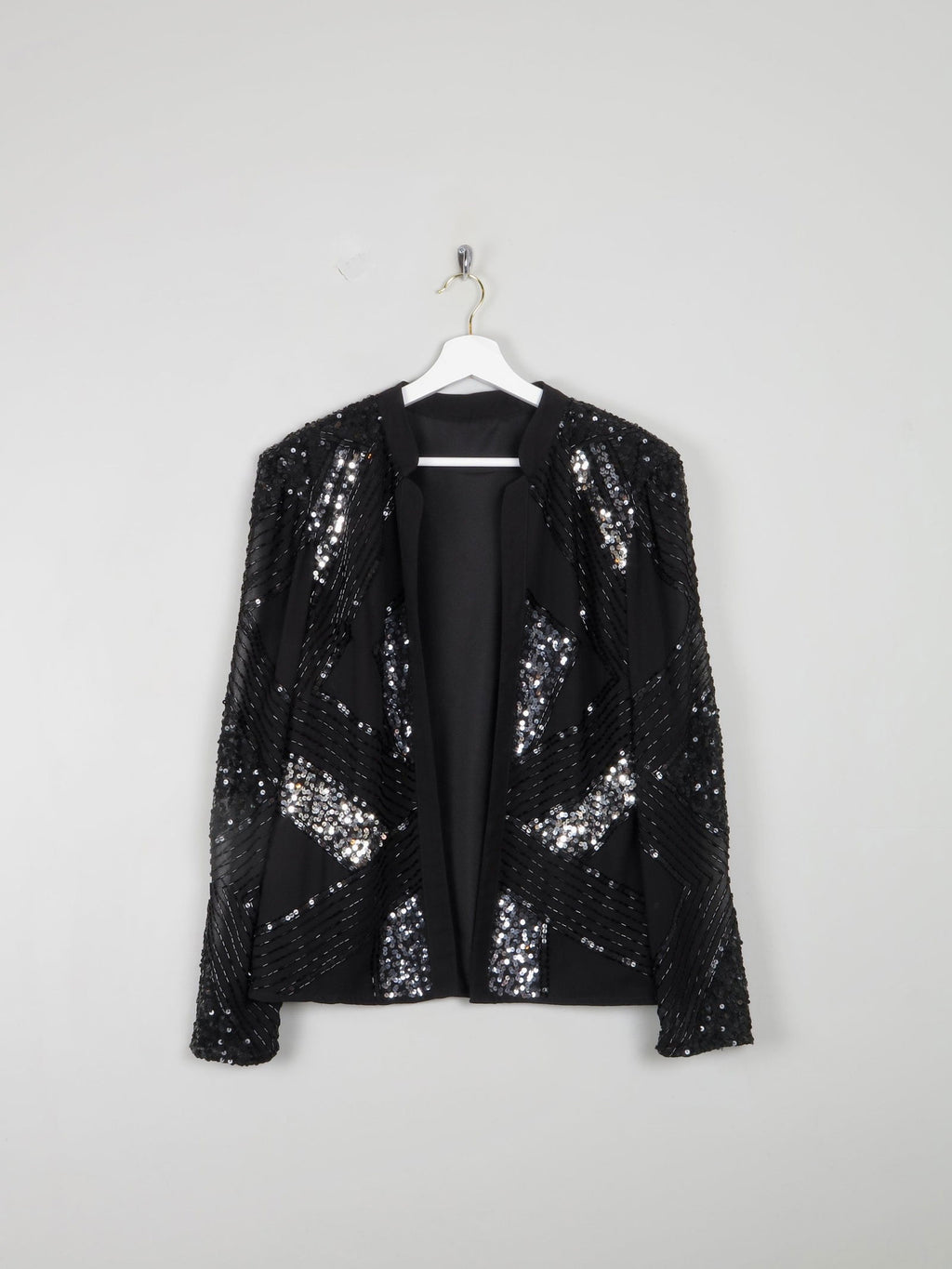 Women’s Beaded & Sequin Black Jacket M - The Harlequin