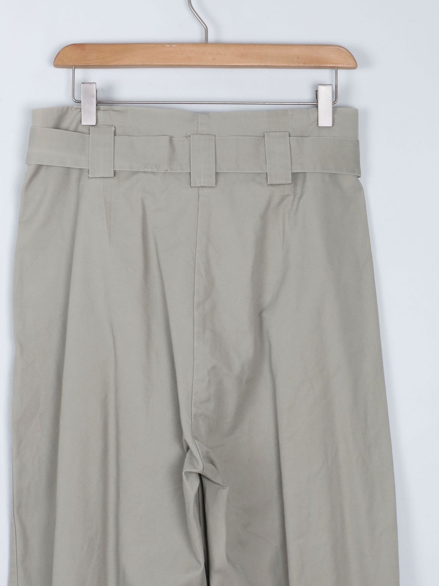 Women's Beige Khaki High Waisted Trousers 30W S - The Harlequin