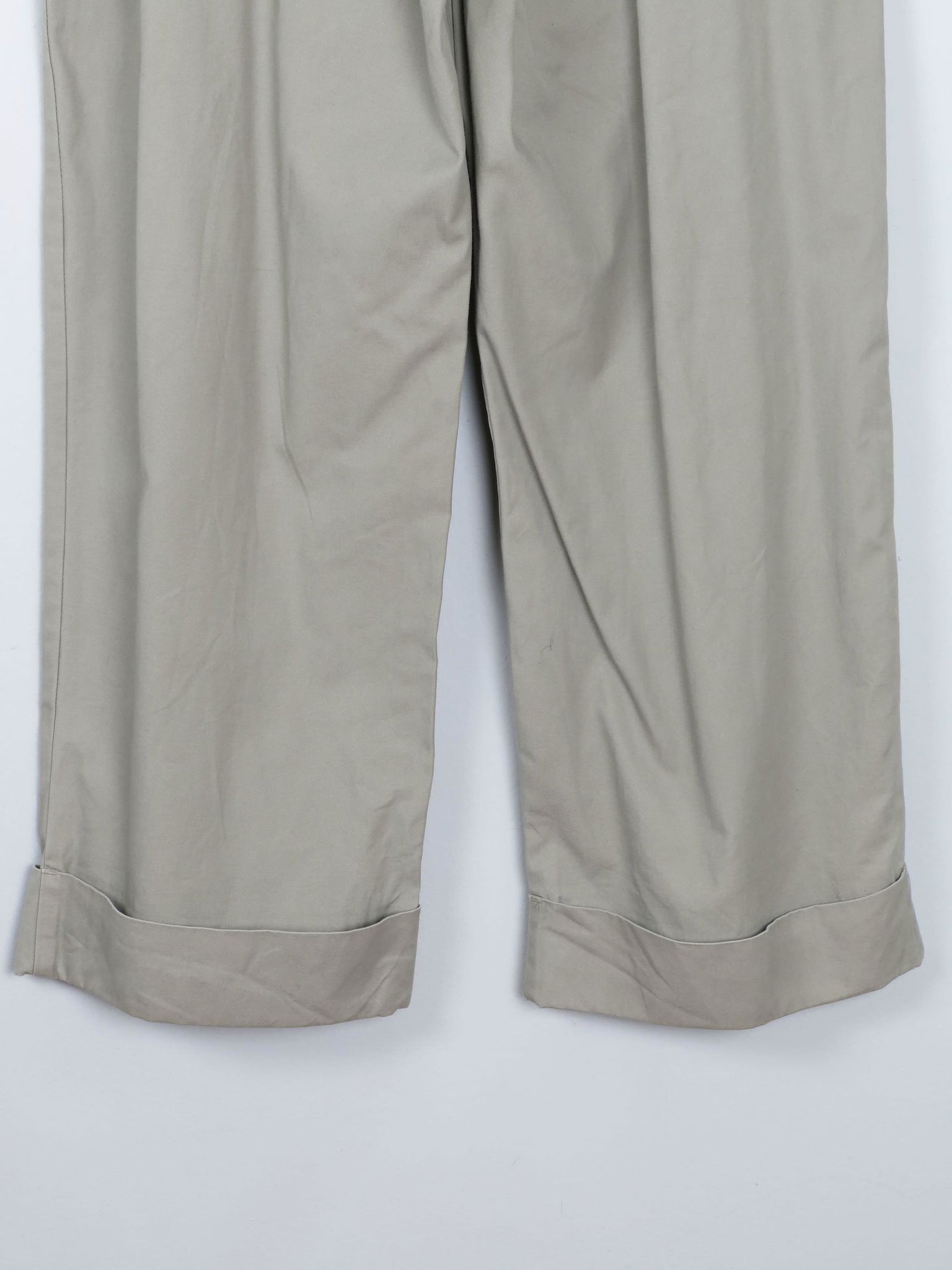 Women's Beige Khaki High Waisted Trousers 30W S - The Harlequin