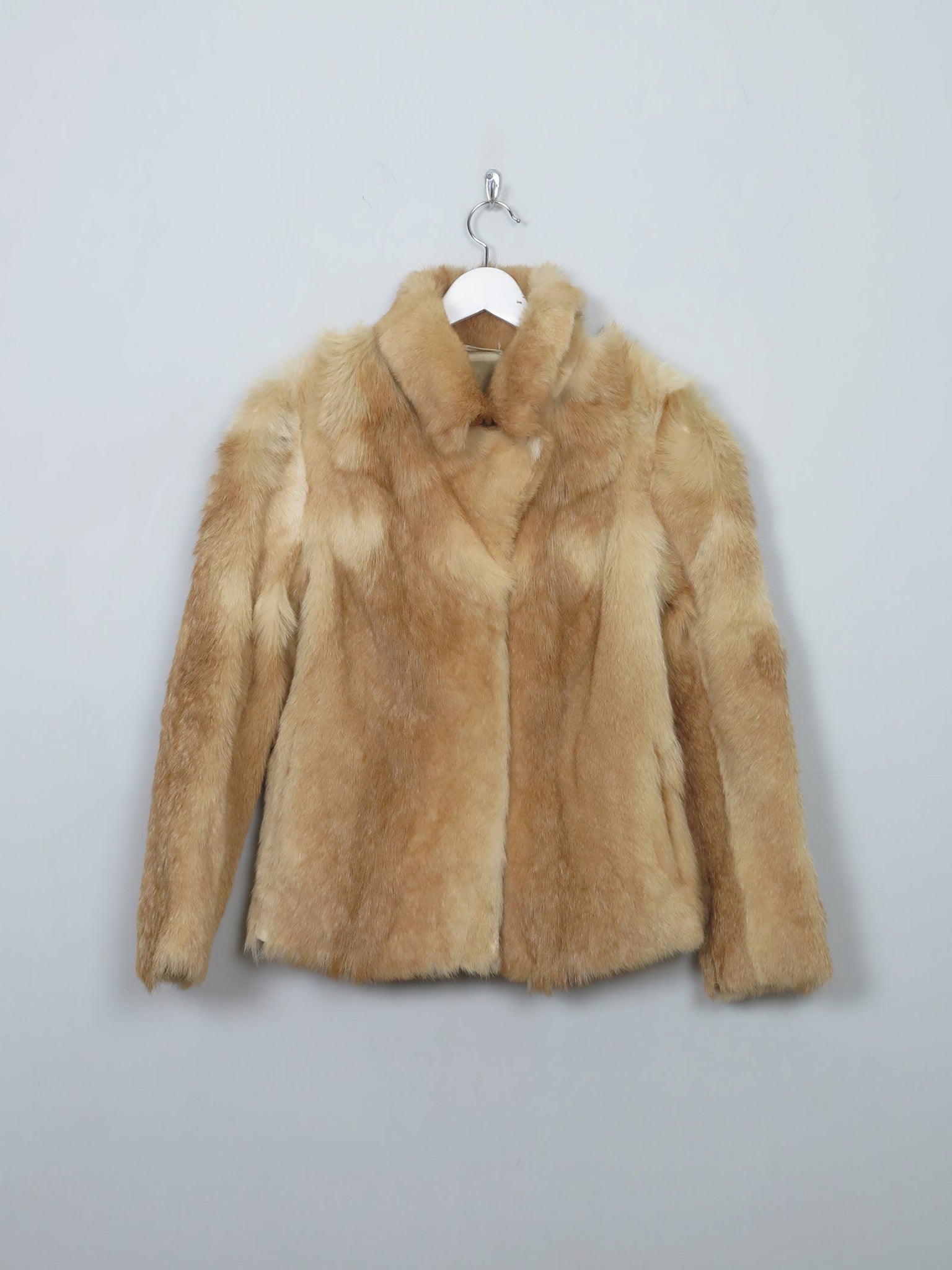 Women's Beige & Tan Vintage Fur Jacket S - The Harlequin
