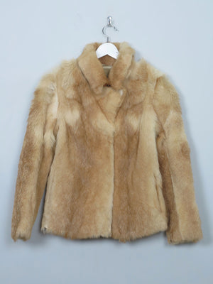 Women's Beige & Tan Vintage Fur Jacket S - The Harlequin