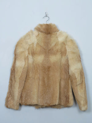 Women's Beige & Tan Vintage Fur Jacket S - The Harlequin