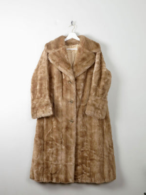 Women's Beige Vintage Faux Fur Coat M - The Harlequin
