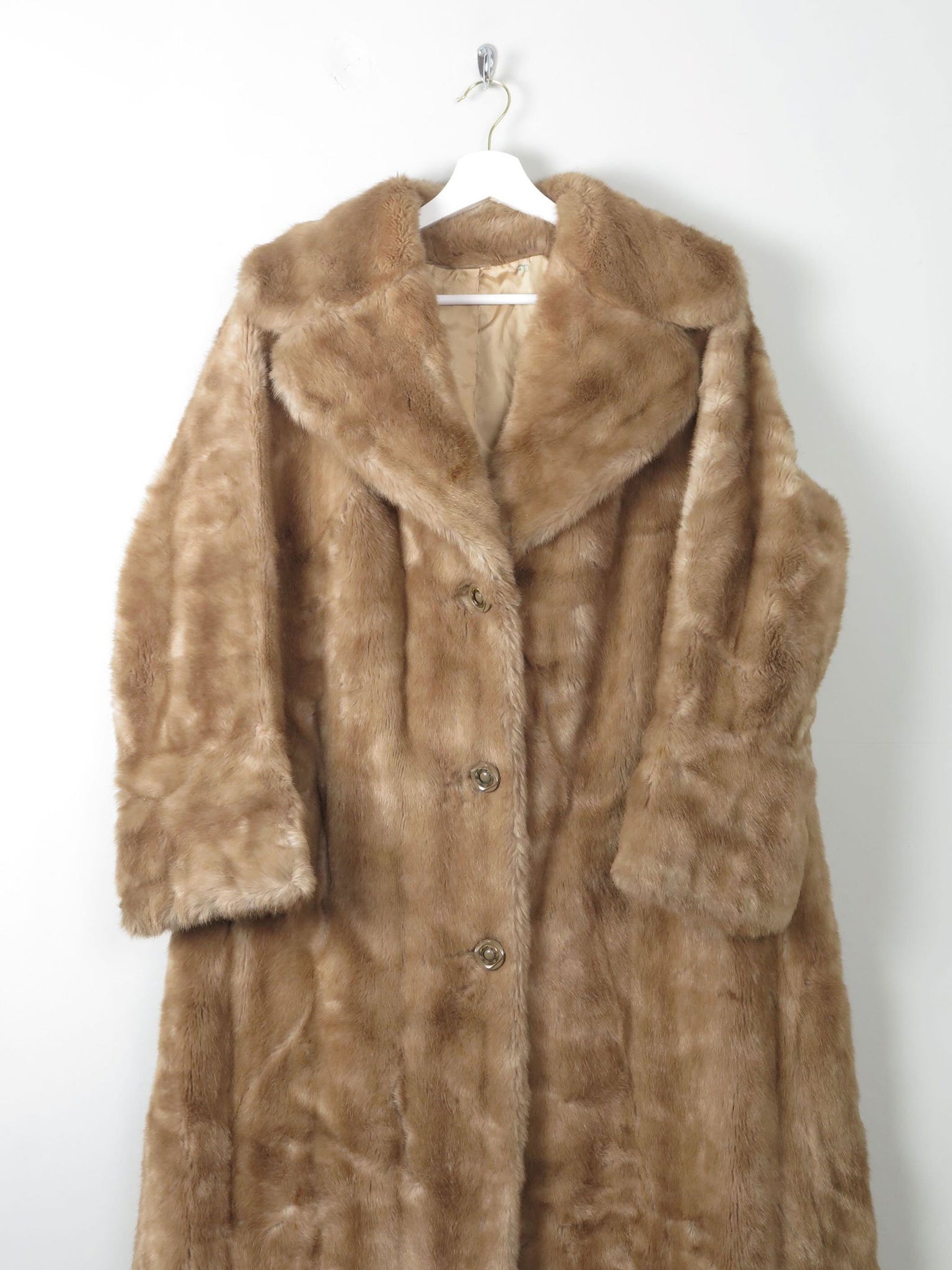 Women's Beige Vintage Faux Fur Coat M - The Harlequin