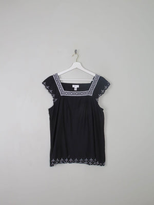 Women's Black Camisole Blouse By Ann Taylor L - The Harlequin