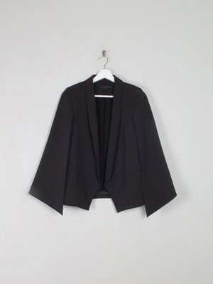 Women's Black Cape Jacket S - The Harlequin