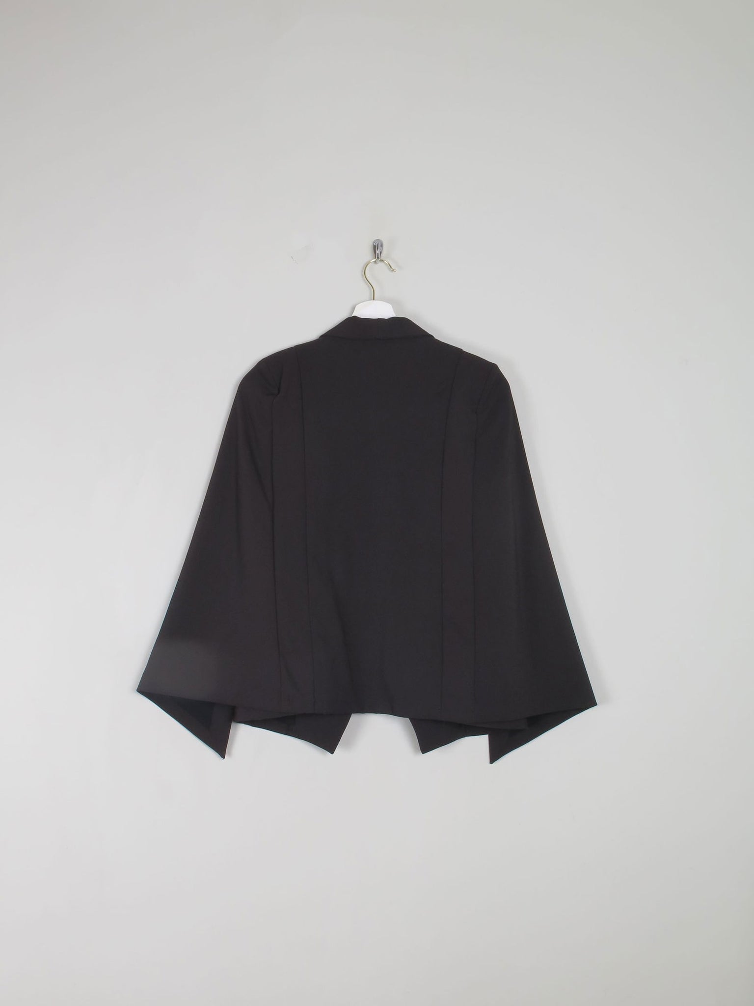 Women's Black Cape Jacket S - The Harlequin