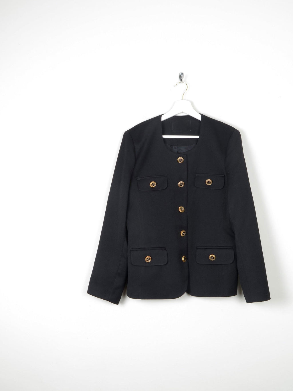 Women's Black Classic Chic Vintage Jacket 10/12 - The Harlequin