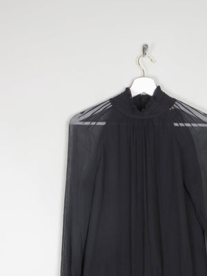 Women's Black High Collared Vintage Victorian Style Blouse S - The Harlequin