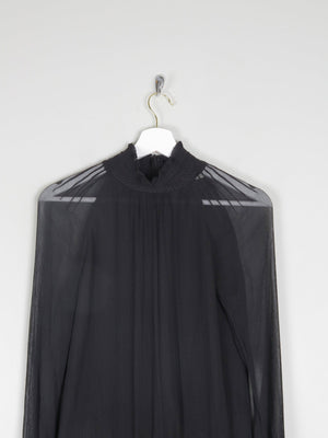Women's Black High Collared Vintage Victorian Style Blouse S - The Harlequin