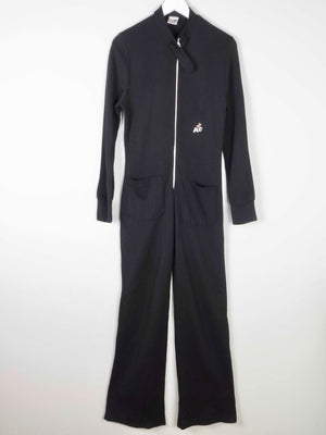 Women’s Black Jersey Vintage Jumpsuit 1970s S - The Harlequin