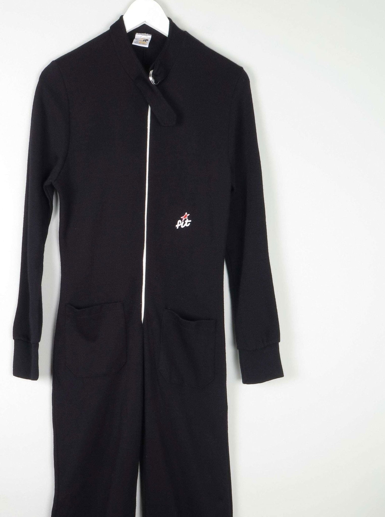 Women’s Black Jersey Vintage Jumpsuit 1970s S - The Harlequin
