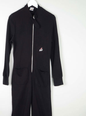 Women’s Black Jersey Vintage Jumpsuit 1970s S - The Harlequin
