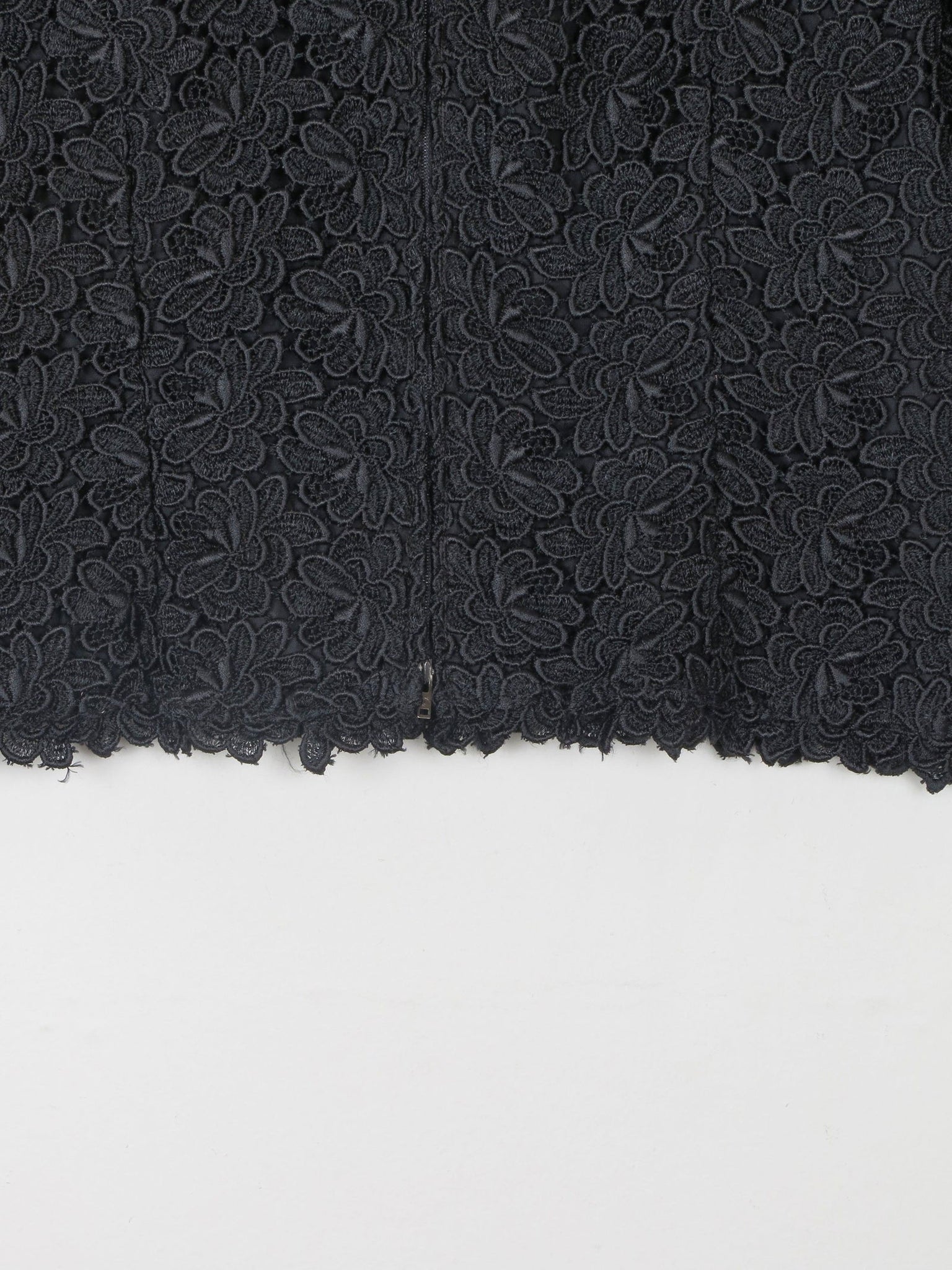 Women's Black Lace 3/4 Sleeved Boat Neck 1950s Evening Top L - The Harlequin