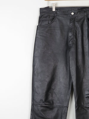 Women’s Black Leather Cropped Trousers 32" - The Harlequin