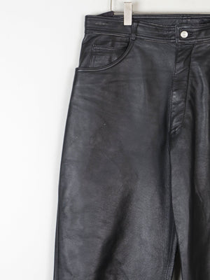 Women’s Black Leather Cropped Trousers 32" - The Harlequin