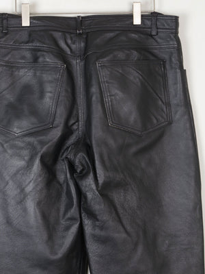 Women’s Black Leather Cropped Trousers 32" - The Harlequin