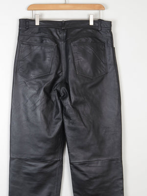 Women’s Black Leather Cropped Trousers 32" - The Harlequin