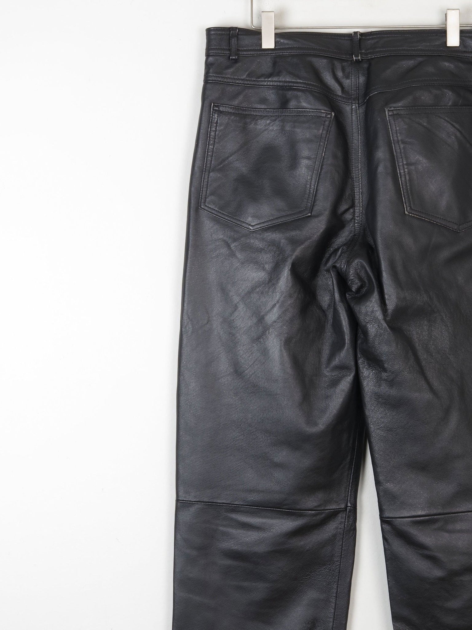Women’s Black Leather Cropped Trousers 32" - The Harlequin