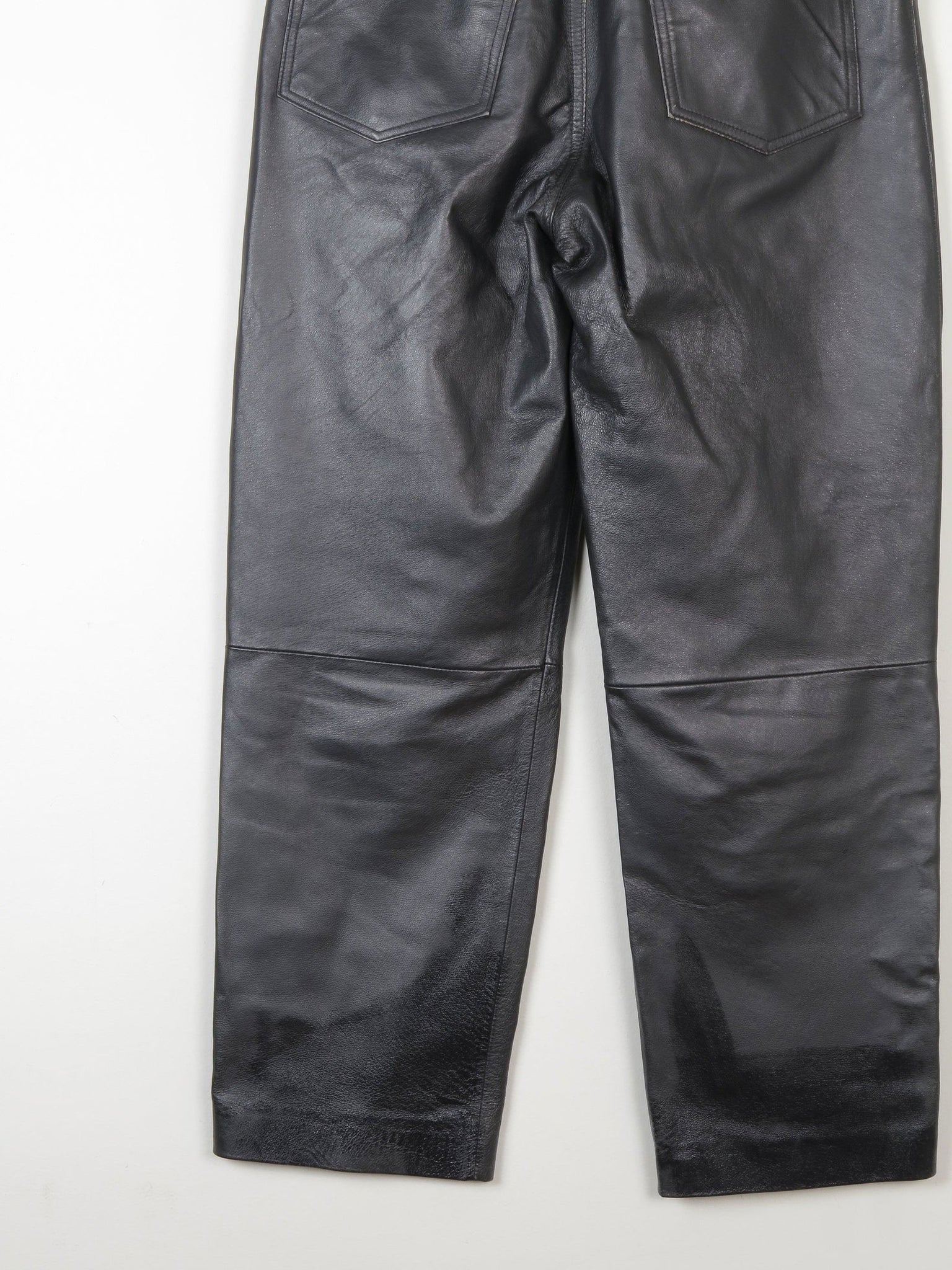 Women’s Black Leather Cropped Trousers 32" - The Harlequin