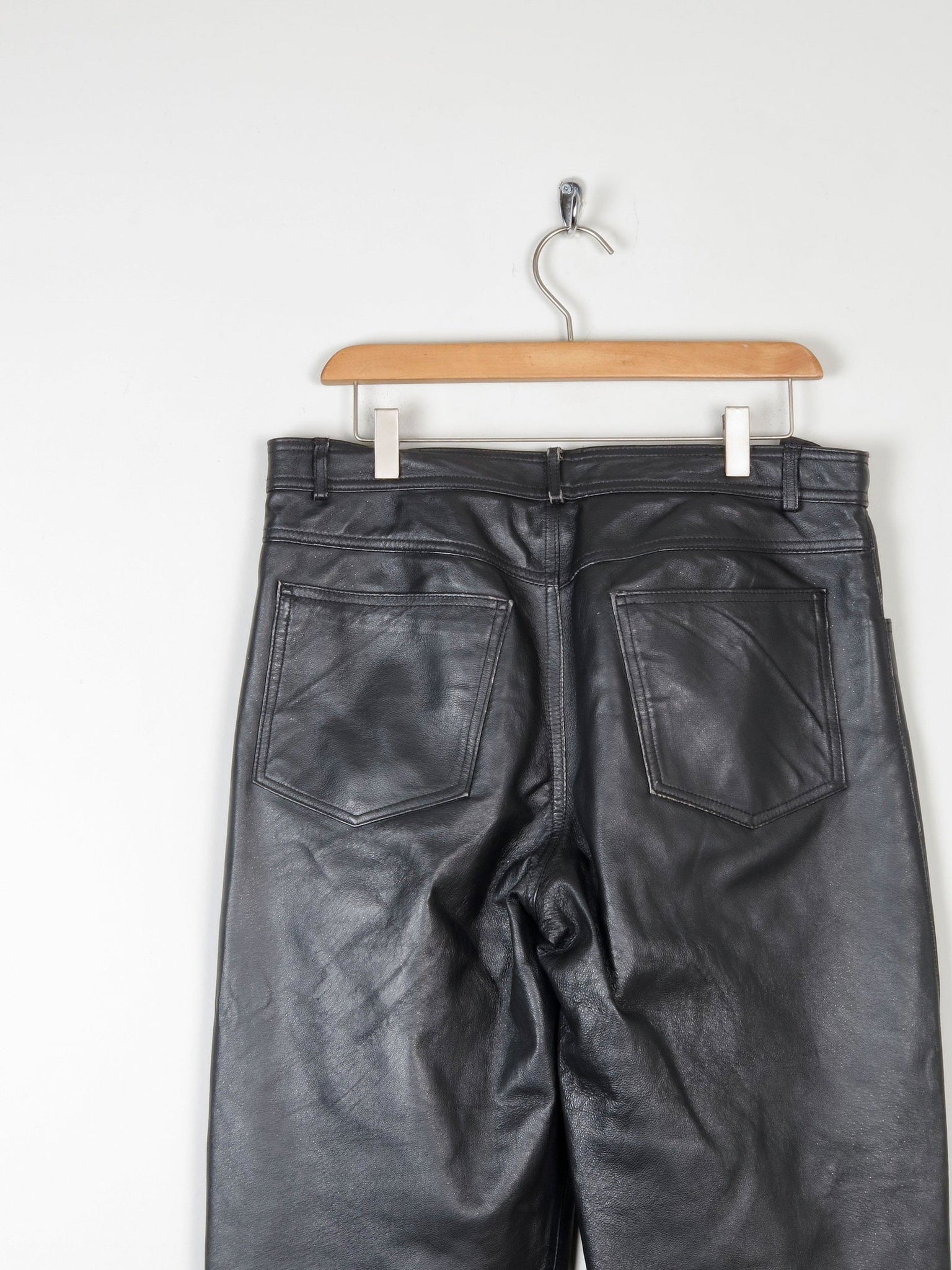Women’s Black Leather Cropped Trousers 32" - The Harlequin