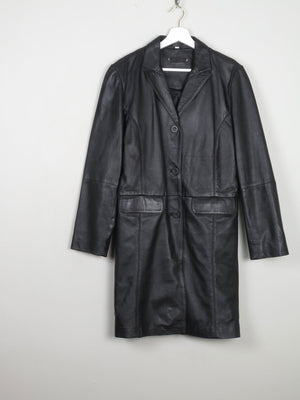 Women's Black Leather Short Coat M - The Harlequin