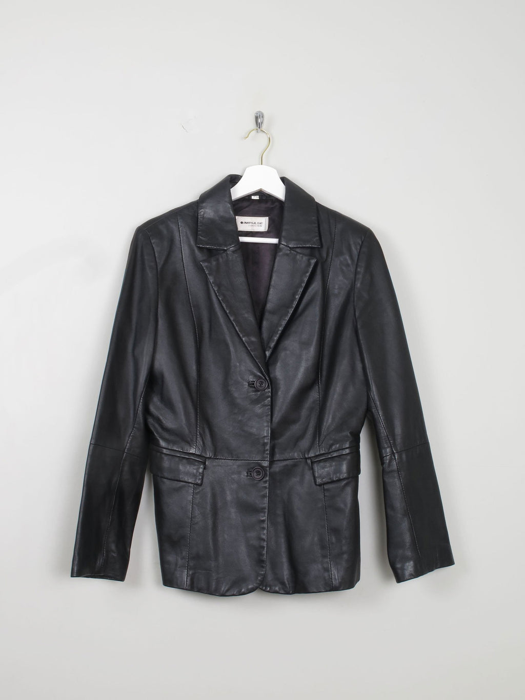 Women's Black Leather Vintage Jacket S/M - The Harlequin