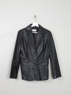 Women's Black Leather Vintage Jacket S/M - The Harlequin