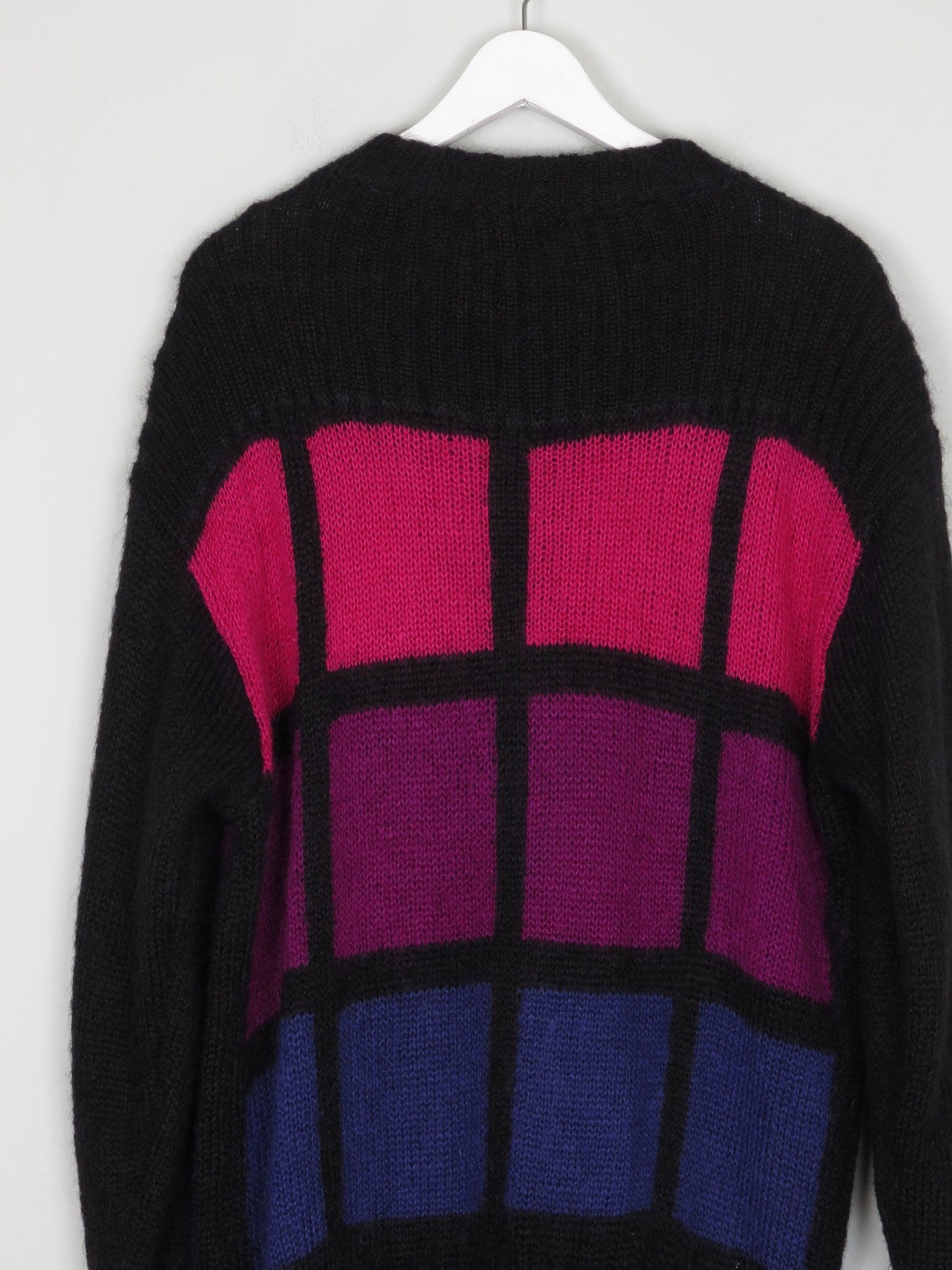 Women's Black & Pink Oversized Mohair Vintage Cardigan S-L - The Harlequin