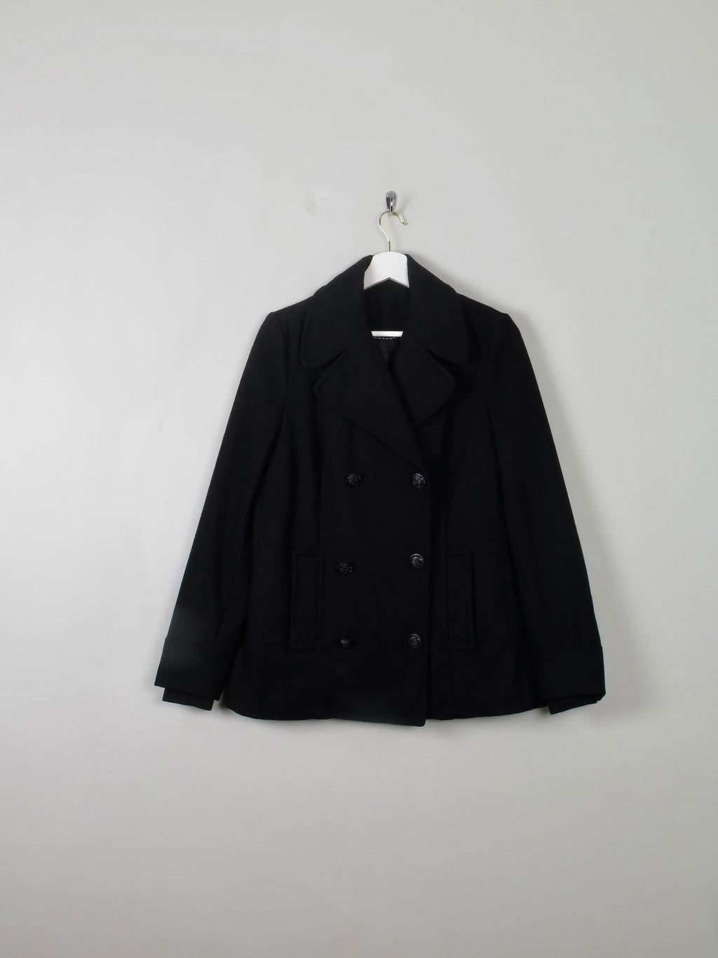 Women's Black Reefer Jacket S - The Harlequin