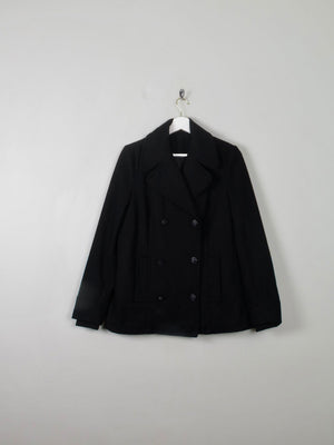 Women's Black Reefer Jacket S - The Harlequin