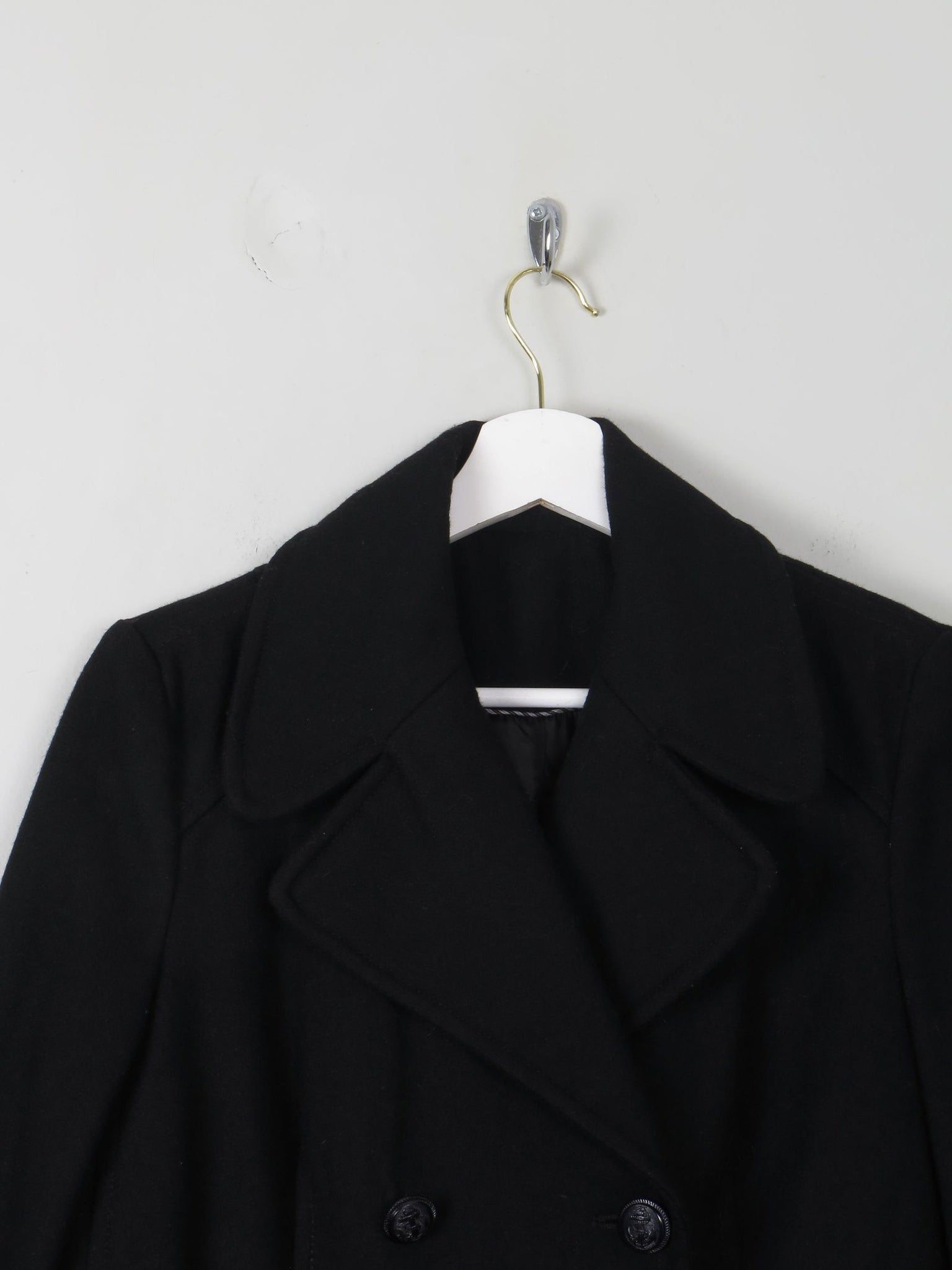 Women's Black Reefer Jacket S - The Harlequin