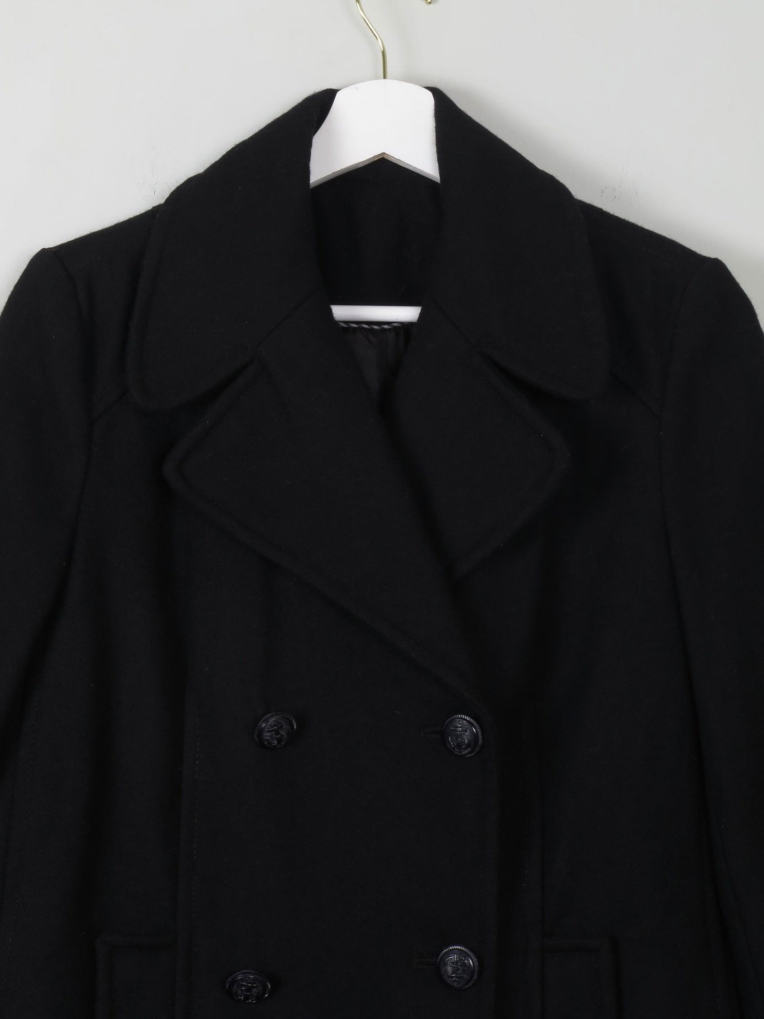 Women's Black Reefer Jacket S - The Harlequin