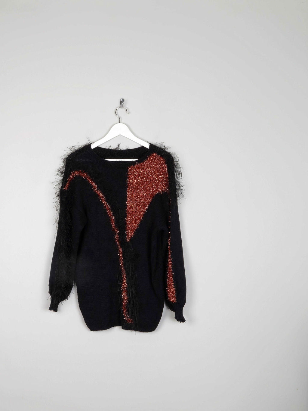 Women’s Black & Rust Vintage Jumper S/M - The Harlequin