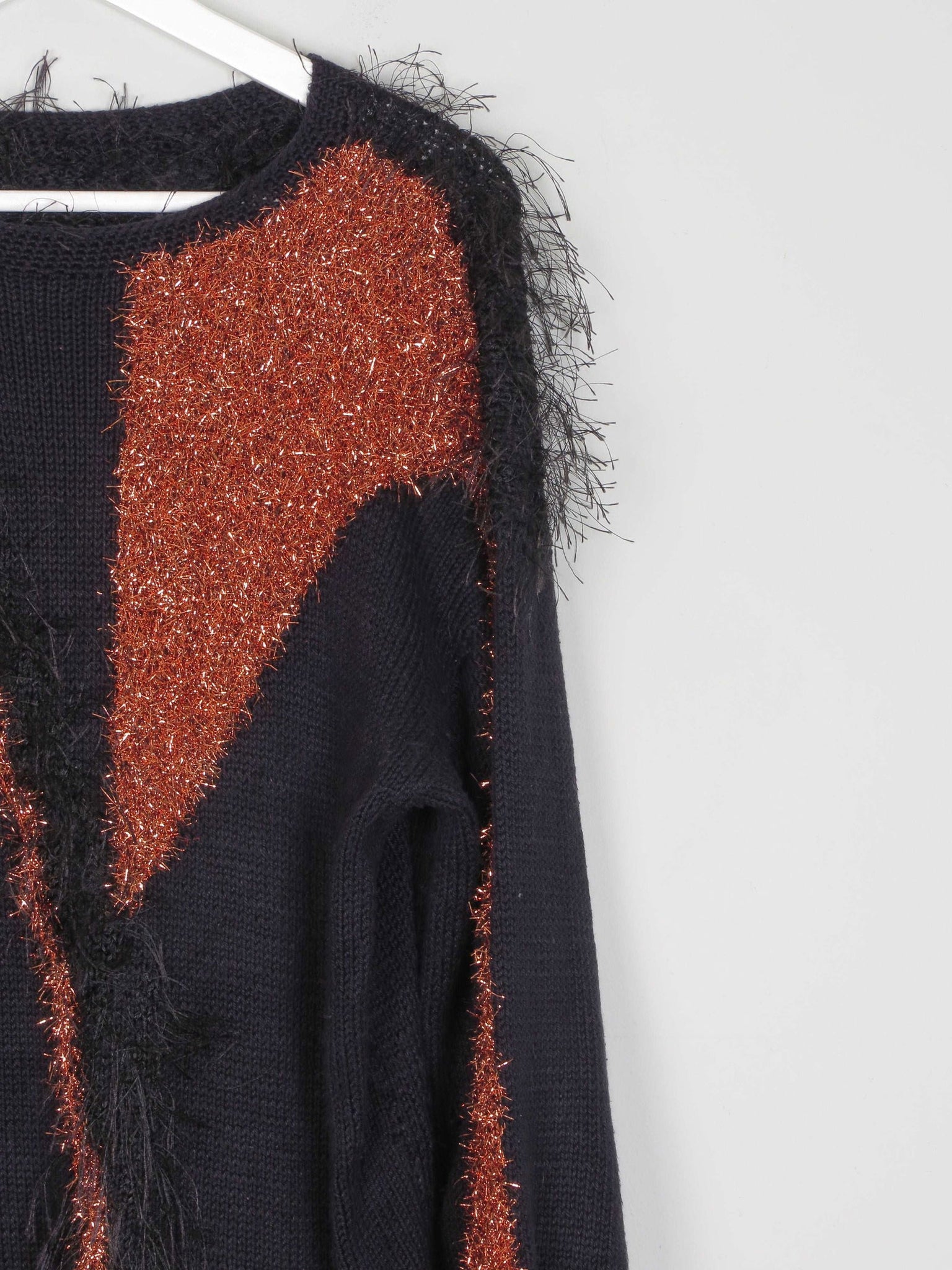 Women’s Black & Rust Vintage Jumper S/M - The Harlequin