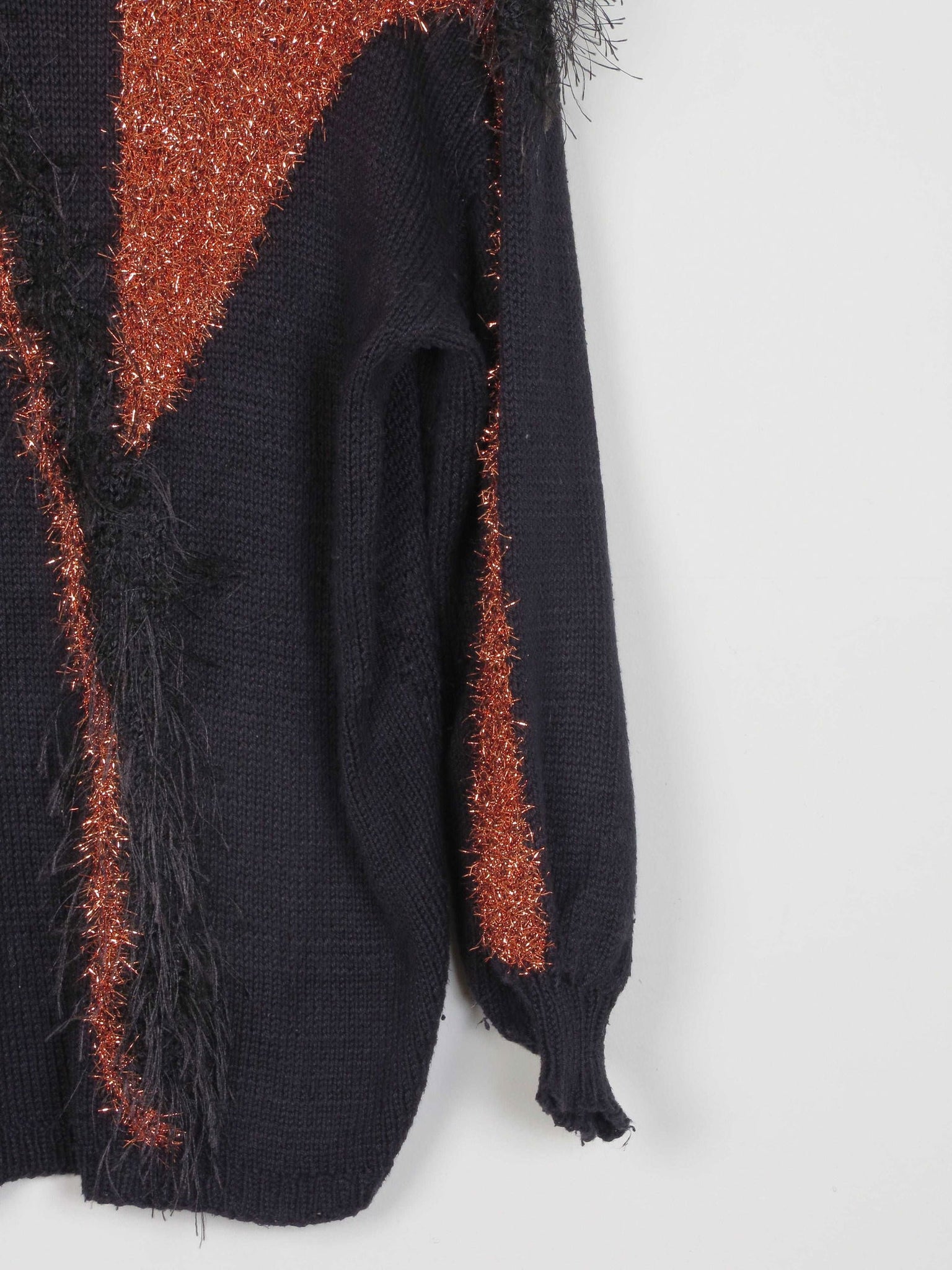 Women’s Black & Rust Vintage Jumper S/M - The Harlequin