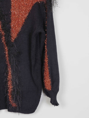 Women’s Black & Rust Vintage Jumper S/M - The Harlequin