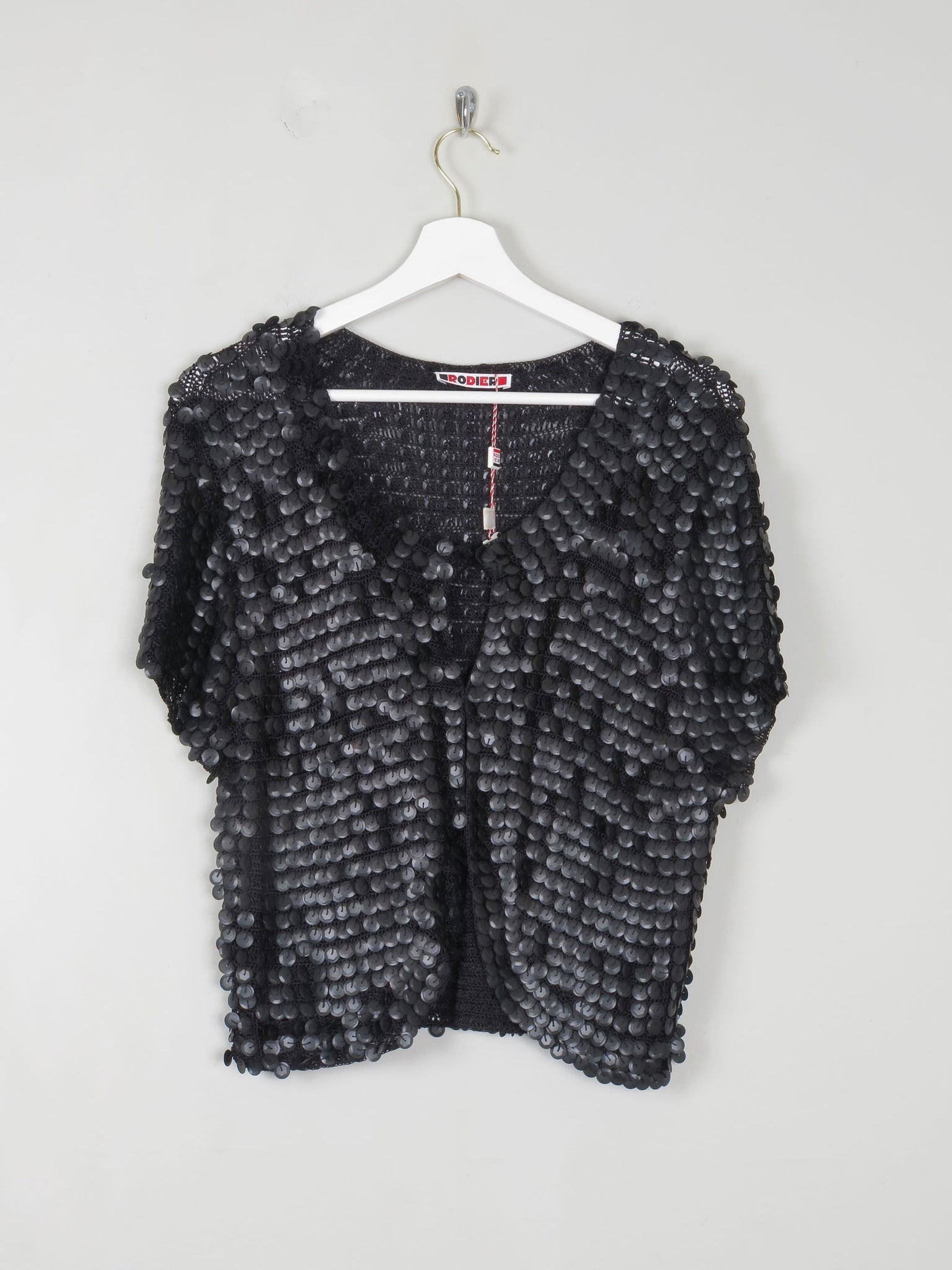 Women's Black Sequin & Crochet Bolero By Rodier Paris S/M Unworn - The Harlequin