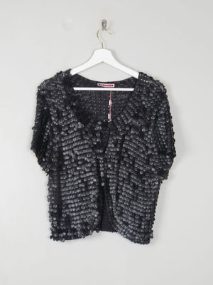 Women's Black Sequin & Crochet Bolero By Rodier Paris S/M Unworn - The Harlequin