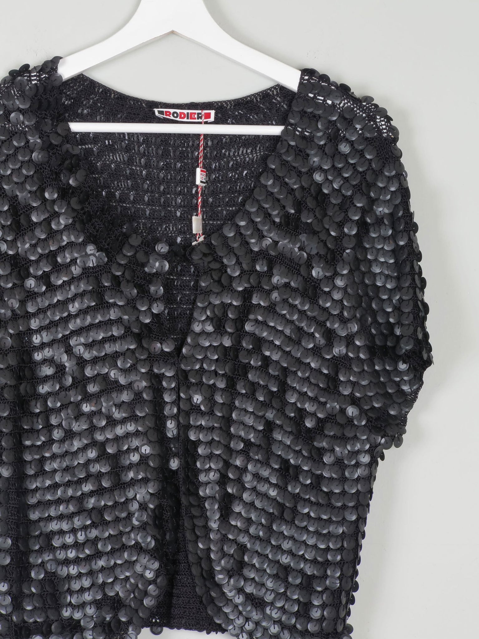 Women's Black Sequin & Crochet Bolero By Rodier Paris S/M Unworn - The Harlequin
