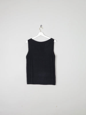 Women's Black Silk Boat Neck 90s Ellen Tracy Top S - The Harlequin