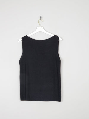 Women's Black Silk Boat Neck 90s Ellen Tracy Top S - The Harlequin