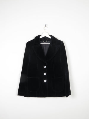 Women's Black Velvet 1970s Jacket 10/12 - The Harlequin