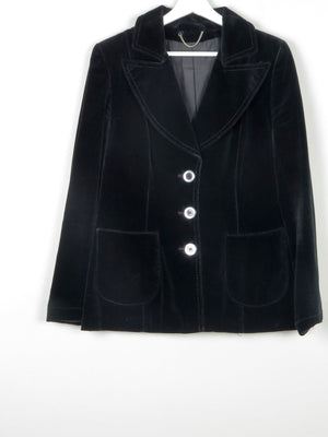 Women's Black Velvet 1970s Jacket 10/12 - The Harlequin